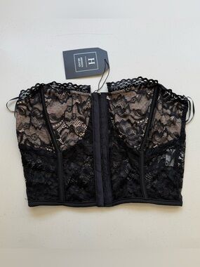 Hidden Brand Small Black Lace Bustier Corset Top